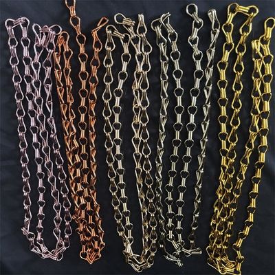 좋은 가격 메탈릭 플라이 스크린 매달려 알루미늄 더블 후크 체인 장식 커튼을위한 식당 홀 온라인으로