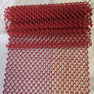 좋은 가격 Red Decorative Aluminium Metal Mesh Chain Link coil Curtain Drapery Fabric exterior decorative screen for rood divider 온라인으로