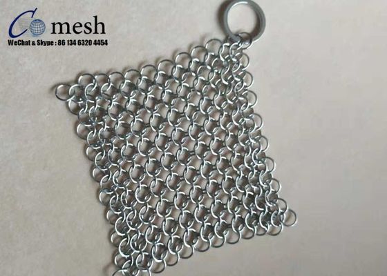 좋은 가격 부엌 사각 모양을 위한 4X4 인치 반지 메시 스테인리스 남비 수세미 온라인으로