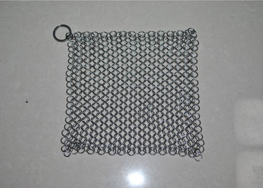 좋은 가격 무쇠 팬을 위한 4X4 인치 316L 스테인리스 Chainmail 수세미 온라인으로