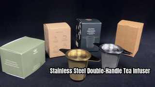 스테인레스 스틸 더블 핸들 차 주입기 필터 잎 여과기