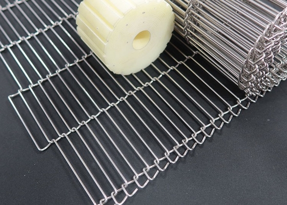 2-10mm 검은 은 평면 가장자리 와이어 메시 벨트 / 와이어 메시 컨베이어 벨트