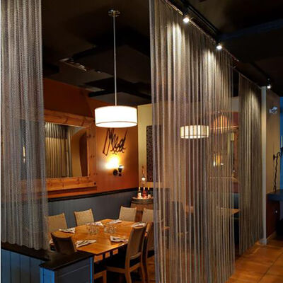 restaurant room divider decorative Aluminium Mesh Fabric Chain Link Door shower wire mesh Netting coil drapery Metal Curtain